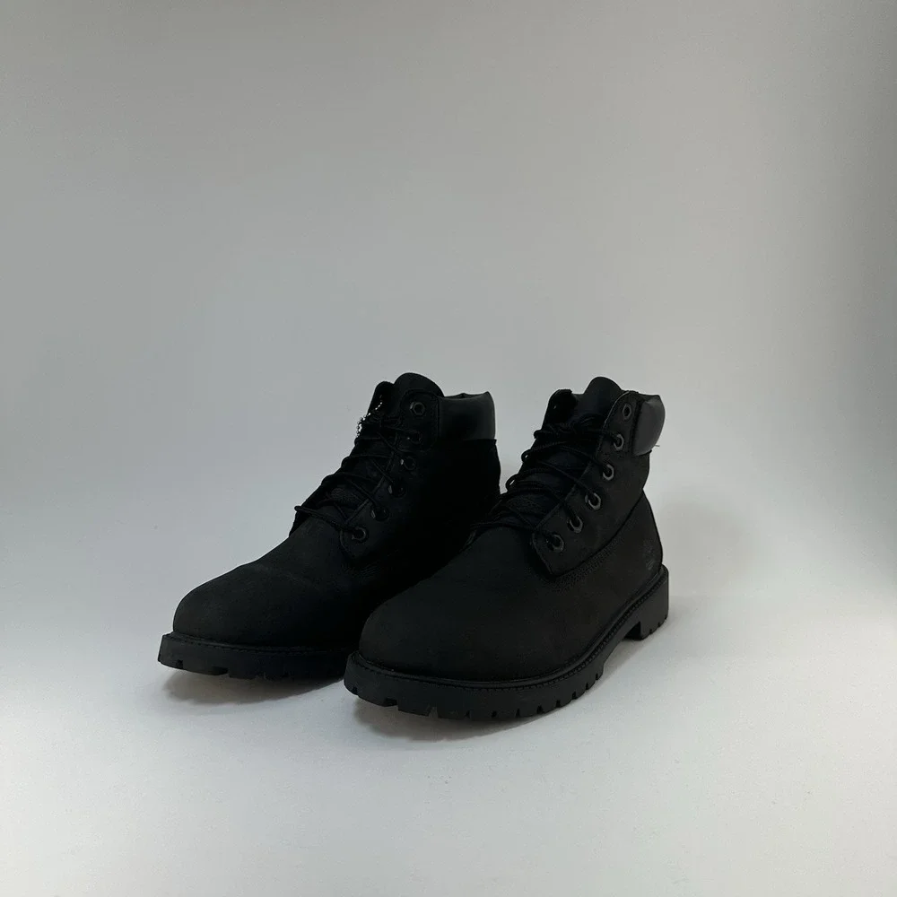 Timberland Premium 6 Inch Waterproof Boots Black Nubuck Boys Size 7 A66122